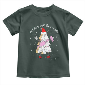 Boujee Christmas Tree Cake Toddler T Shirt Out Here Lookin' Like A Snack TS02 Dark Forest Green Print Your Wear