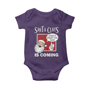 Funny Santa Christmas Baby Onesie That's What She Said Naughty Holiday Humor TS02 Purple Print Your Wear