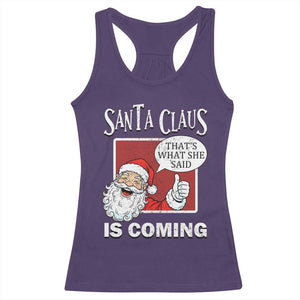 Funny Santa Christmas Racerback Tank Top That's What She Said Naughty Holiday Humor TS02 Purple Print Your Wear