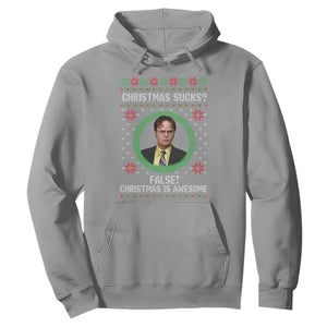 Christmas Sucks FALSE Christmas Is Awesome Hoodie Funny Xmas Office Holiday Humor TS02 Sport Gray Print Your Wear