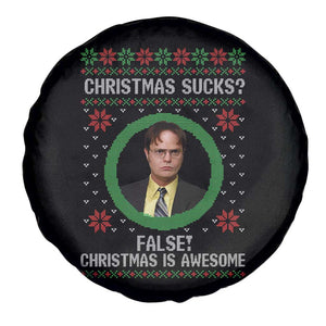 Christmas Sucks FALSE Christmas Is Awesome Spare Tire Cover Funny Xmas Office Holiday Humor TS02 Print Your Wear