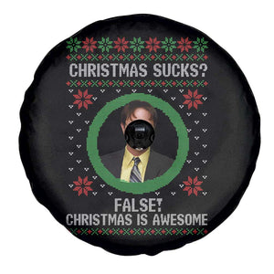 Christmas Sucks FALSE Christmas Is Awesome Spare Tire Cover Funny Xmas Office Holiday Humor TS02 Print Your Wear