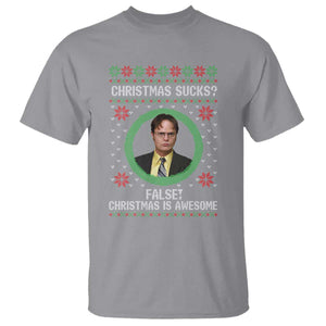 Christmas Sucks FALSE Christmas Is Awesome T Shirt Funny Xmas Office Holiday Humor TS02 Sport Gray Print Your Wear