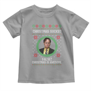 Christmas Sucks FALSE Christmas Is Awesome Toddler T Shirt Funny Xmas Office Holiday Humor TS02 Sport Gray Print Your Wear