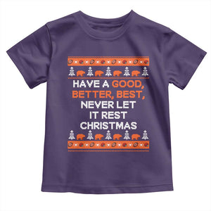Good Better Best Christmas Inspirational Toddler T Shirt Never Let It Rest CFB Sports Fans Ugly Sweater Style TS02 Purple Print Your Wear