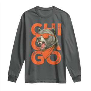 Cool Chicago Pride Long Sleeve Shirt Fierce Bear Graphic TS02 Dark Heather Print Your Wear
