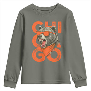 Cool Chicago Pride Br Graphic Youth Sweatshirt TS02 Military Green Print Your Wear