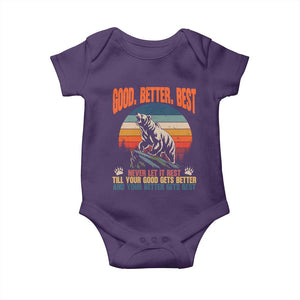 Retro Mountain Bear Outdoor Adventure Baby Onesie Good Better Best Inspiration Motivation TS02 Purple Print Your Wear