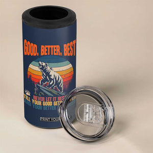 Retro Mountain Bear Outdoor Adventure 4 in 1 Can Cooler Tumbler Good Better Best Inspiration Motivation TS02 Print Your Wear