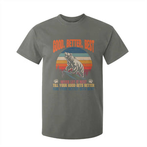 Retro Mountain Bear Outdoor Adventure T Shirt For Kid Good Better Best Inspiration Motivation TS02 Military Green Print Your Wear