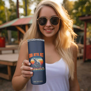 Retro Mountain Bear Outdoor Adventure Skinny Tumbler Good Better Best Inspiration Motivation TS02 Print Your Wear