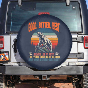 Retro Mountain Bear Outdoor Adventure Spare Tire Cover Good Better Best Inspiration Motivation TS02 No hole Navy Print Your Wear