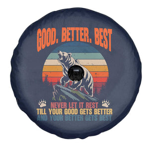 Retro Mountain Bear Outdoor Adventure Spare Tire Cover Good Better Best Inspiration Motivation TS02 Print Your Wear