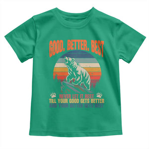 Retro Mountain Bear Outdoor Adventure Toddler T Shirt Good Better Best Inspiration Motivation TS02 Irish Green Print Your Wear