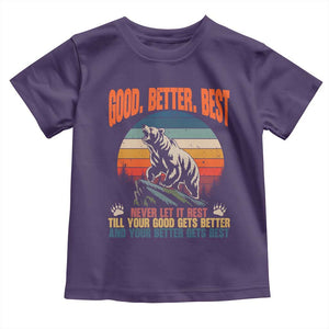 Retro Mountain Bear Outdoor Adventure Toddler T Shirt Good Better Best Inspiration Motivation TS02 Purple Print Your Wear