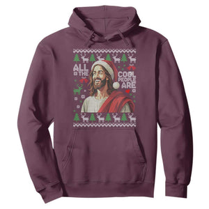 Funny Jesus Birthday Hoodie All the Cool People Are Born in December TS02 Maroon Print Your Wear