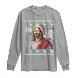 Funny Jesus Birthday Long Sleeve Shirt All the Cool People Are Born in December TS02 Sport Gray Print Your Wear