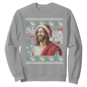 Funny Jesus Birthday Sweatshirt All the Cool People Are Born in December TS02 Sport Gray Print Your Wear