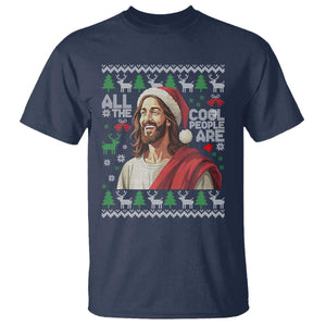 Funny Jesus Birthday T Shirt All the Cool People Are Born in December TS02 Navy Print Your Wear