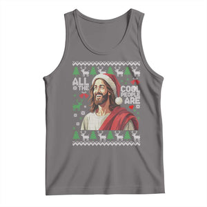 Funny Jesus Birthday Tank Top All the Cool People Are Born in December TS02 Deep Heather Print Your Wear