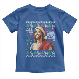 Funny Jesus Birthday Toddler T Shirt All the Cool People Are Born in December TS02 Royal Blue Print Your Wear