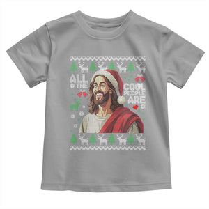 Funny Jesus Birthday Toddler T Shirt All the Cool People Are Born in December TS02 Sport Gray Print Your Wear