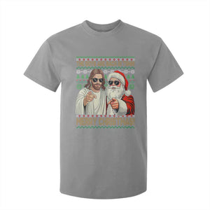 The Boys Are Back in Town Funny Christmas T Shirt For Kid Cool Santa and Jesus Holiday Humor TS02 Sport Gray Print Your Wear