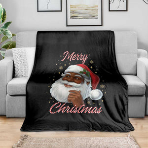 Merry Christmas Black Santa Claus Throw Blanket Retro Nostalgic Festive Holiday TS02 Print Your Wear