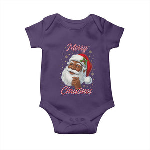 Merry Christmas Black Santa Claus Baby Onesie Retro Nostalgic Festive Holiday TS02 Purple Print Your Wear