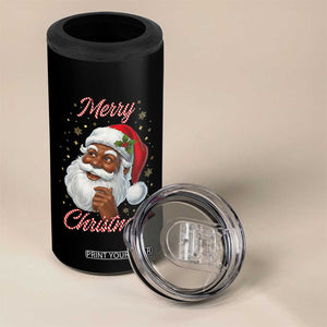 Merry Christmas Black Santa Claus 4 in 1 Can Cooler Tumbler Retro Nostalgic Festive Holiday TS02 Print Your Wear