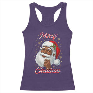 Merry Christmas Black Santa Claus Racerback Tank Top Retro Nostalgic Festive Holiday TS02 Purple Print Your Wear