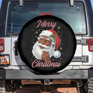 Merry Christmas Black Santa Claus Spare Tire Cover Retro Nostalgic Festive Holiday TS02 No hole Black Print Your Wear