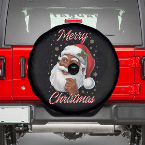 Merry Christmas Black Santa Claus Spare Tire Cover Retro Nostalgic Festive Holiday TS02 Black Print Your Wear