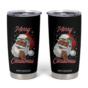 Merry Christmas Black Santa Claus Tumbler Cup Retro Nostalgic Festive Holiday TS02 Black Print Your Wear