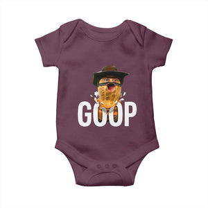 Goop Meme Explosion Baby Onesie Screaming Peanut Cowboy Brainrot Energy TS02 Maroon Print Your Wear