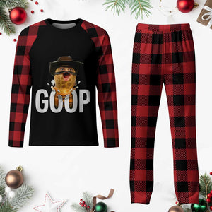 Goop Meme Explosion Plaid Pajama Set Screaming Peanut Cowboy Brainrot Energy TS02 Buffalo Plaid Print Your Wear