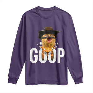Goop Meme Explosion Long Sleeve Shirt Screaming Peanut Cowboy Brainrot Energy TS02 Purple Print Your Wear
