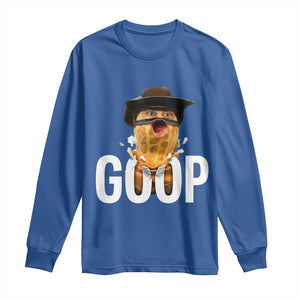 Goop Meme Explosion Long Sleeve Shirt Screaming Peanut Cowboy Brainrot Energy TS02 Royal Blue Print Your Wear