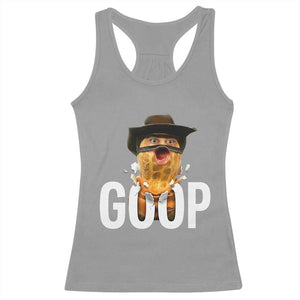 Goop Meme Explosion Racerback Tank Top Screaming Peanut Cowboy Brainrot Energy TS02 Sport Gray Print Your Wear