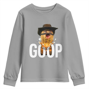 Goop Meme Explosion Youth Sweatshirt Screaming Peanut Cowboy Brainrot Energy TS02 Sport Gray Print Your Wear