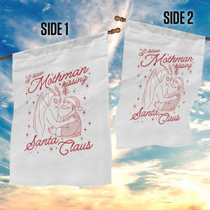 I Saw Mothman Kissing Santa Claus Garden Flag Funny Cryptid Christmas Gag Gift TS02 Print Your Wear