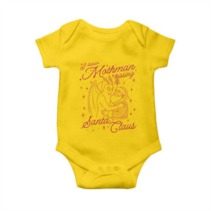 I Saw Mothman Kissing Santa Claus Baby Onesie Funny Cryptid Christmas Gag Gift TS02 Daisy Print Your Wear