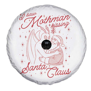 I Saw Mothman Kissing Santa Claus Spare Tire Cover Funny Cryptid Christmas Gag Gift TS02 Print Your Wear