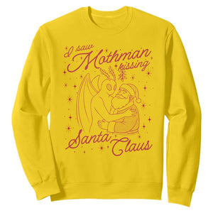 I Saw Mothman Kissing Santa Claus Sweatshirt Funny Cryptid Christmas Gag Gift TS02 Daisy Print Your Wear