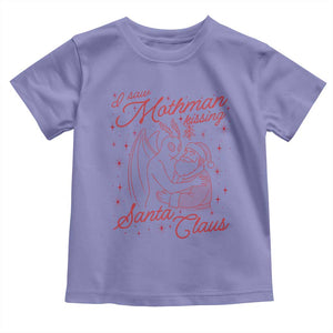 I Saw Mothman Kissing Santa Claus Toddler T Shirt Funny Cryptid Christmas Gag Gift TS02 Violet Print Your Wear