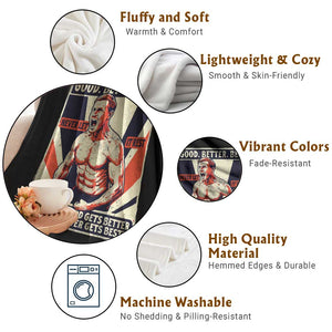 Good Better Best Shirtless Ben Throw Blanket Retro Funny Football Coach Meme Gift for Fans TS02 Print Your Wear