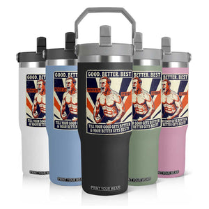 Good Better Best Shirtless Ben Flip Straw Tumbler Retro Funny Football Coach Meme Gift for Fans TS02 Print Your Wear