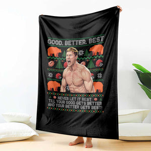 Good Better Best Shirtless Ben Throw Blanket Funny Football Coach Meme Ugly Sweater Gift for Fans TS02 Print Your Wear
