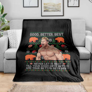 Good Better Best Shirtless Ben Throw Blanket Funny Football Coach Meme Ugly Sweater Gift for Fans TS02 Print Your Wear