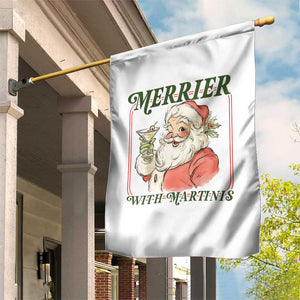 Merrier With Martinis Garden Flag Funny Retro Santa Christmas Cocktail Lover TS02 Print Your Wear